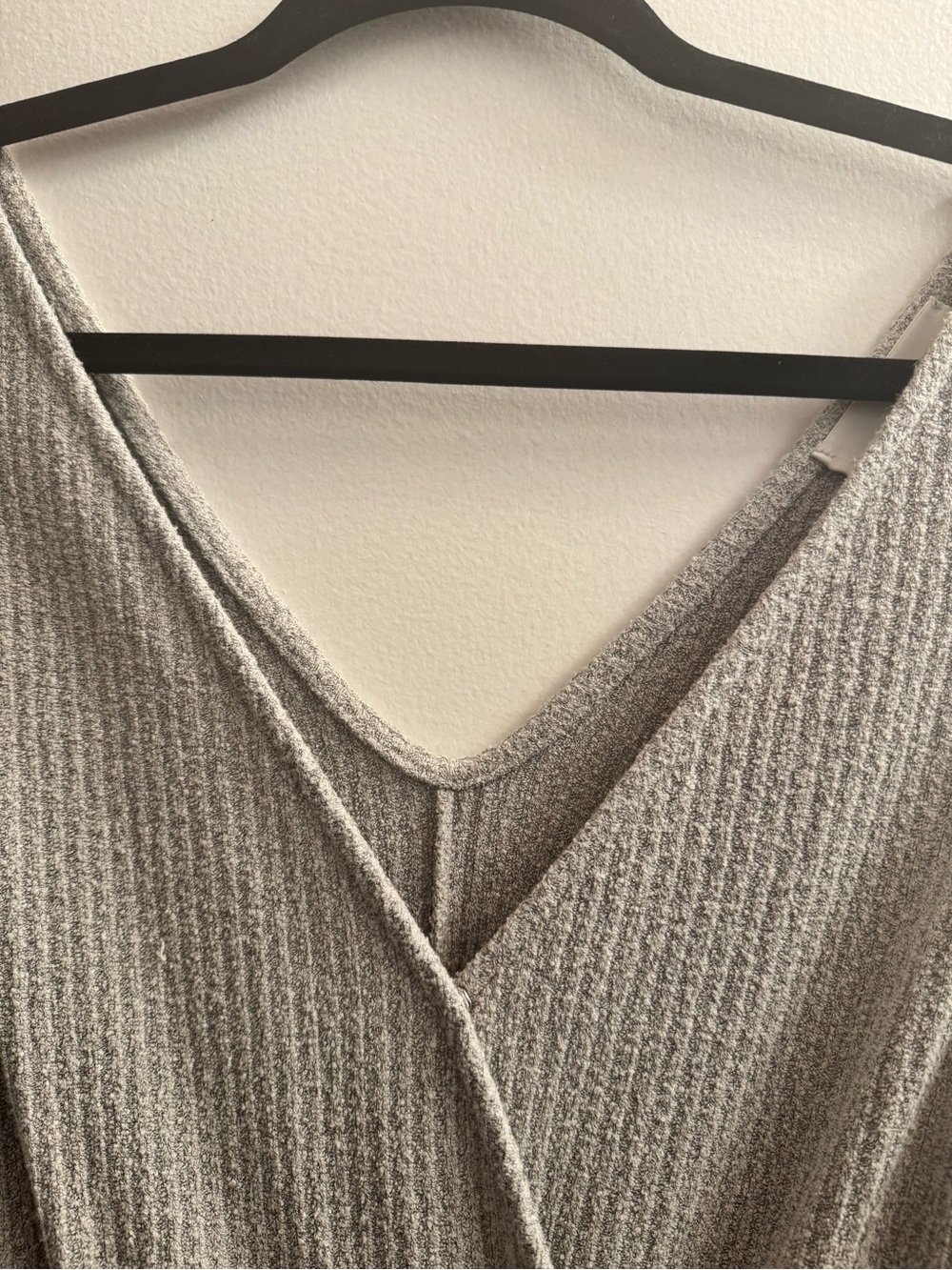 Sleeveless Wrap Knit Romper in Light Gray - Picture 5 of 14